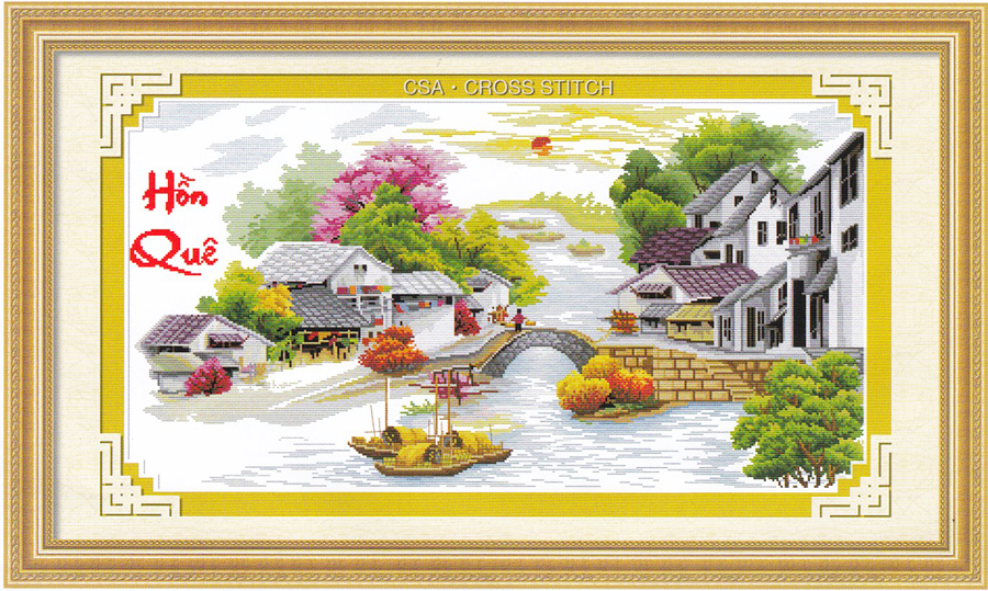 Tranh Thêu Chữ Thập Hồn Quê