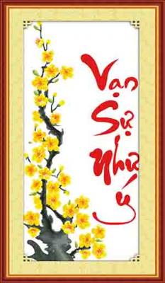 Tranh Thêu Chữ Thập Vạn Sự Như Ý