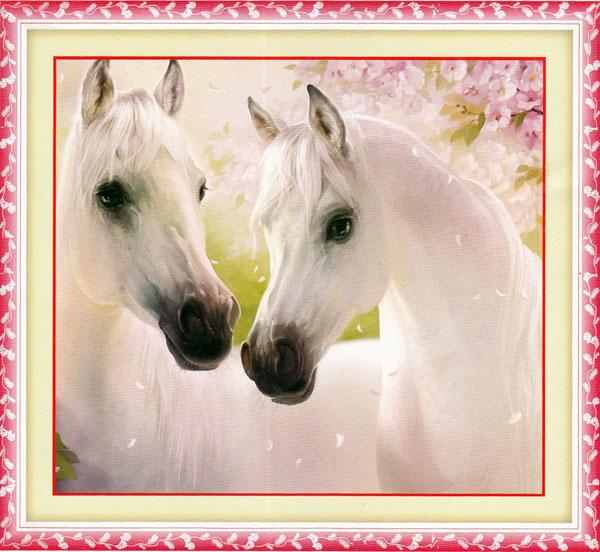 Tranh Thêu Chữ Thập 3D  White Horse